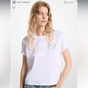 NWT Organic Cotton White Michael Kors Bedazzled T Shirt